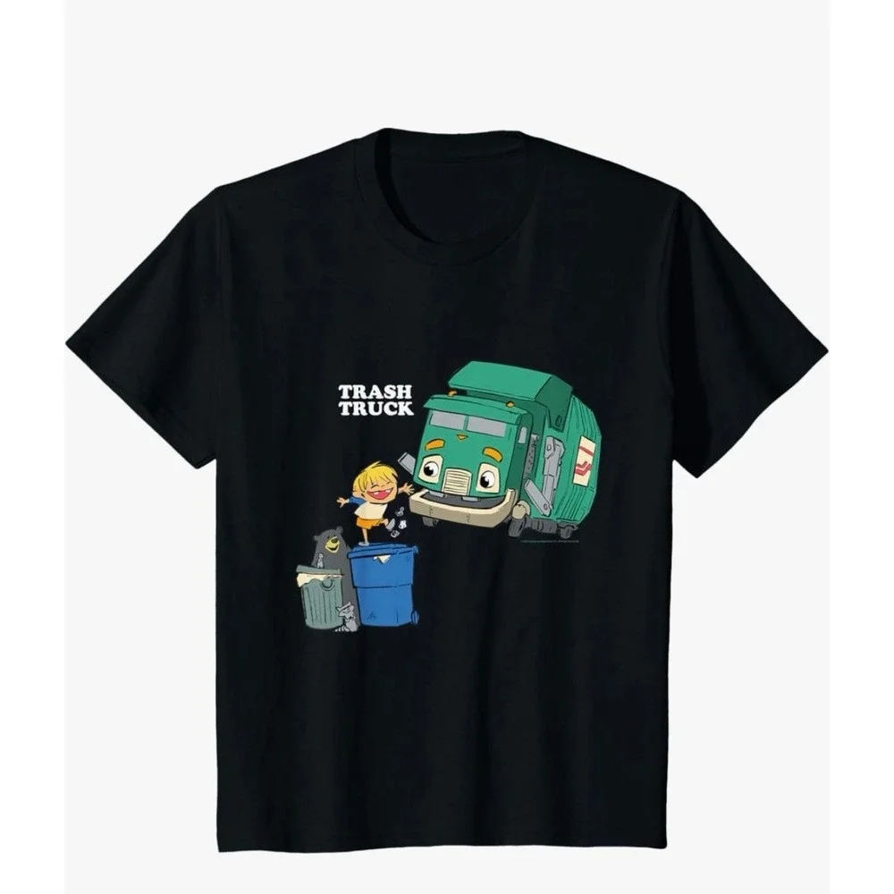 Trash Truck Netflix Series Kids Graphic T-Shirt Black Youth Large